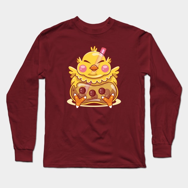 Fat Chocobo Bubble Tea Long Sleeve T-Shirt by Lagelantee